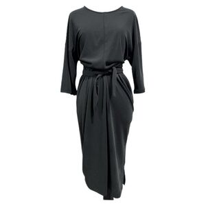 NU New York Black Front Tie‎ Midi Dress Size M